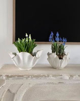 2 er Set Schale aus Keramik groß, Beige (B/H/T) 22x12x21cm