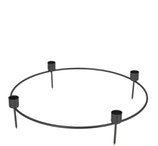Kranzbasis Spitz Mit 4 Tüllen, D25cm, Schwarz