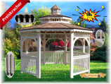 unbehandelter LUXUS Pavillon mit Doppeldach und Turm