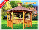 Unbehandelter Pavillon mit Turm
