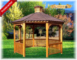 Pavillon in Eiche lasiert mit Turm