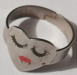 Metallschmuck - Ring mit Gesicht 1970er