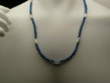 Blaue Kette mit Tibetsilber und Millefioriperle