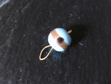 Kugelförmiger Lampworkperlen-Anhänger, "Hellblau-Bronze-Schwarz"