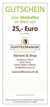 25€ Röstkaffee Gutschein