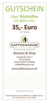30€ Röstkaffee Gutschein