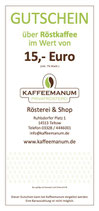 15€ Röstkaffee Gutschein