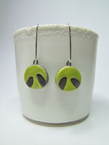 Boucles d'oreilles colombe verte