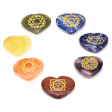 SET 7 chakra symbolen hartvormige halfedelstenen