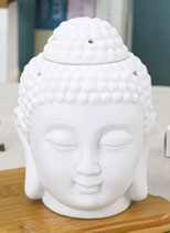 Buddha waxbrander ongeglazuurd wit