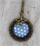 Kette "Sterne weiss blau" (Set)