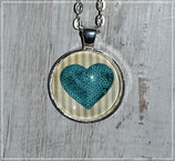Kette "Heart" türkis striped