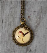 Kette "Vogel" braun, beige