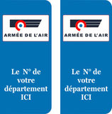 Lot de 2 stickers Armée de l'Air N° au choix