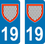 Lot de 2 Blasons Limousin 19 Corrèze