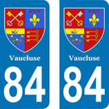 Lot de 2 stickers Blason du Vaucluse 84