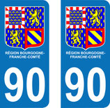 Lot de 2 adhésifs nouveau logo Bourgogne Franche Comté 90
