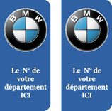 Lot de 2 stickers BMW nouveau logo n° au choix