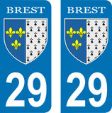 Lot de 2 stickers Armoiries ville de Brest