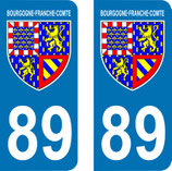 Lot de 2 Blasons Bourgogne 89 Yonne