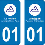 Lot de 2 stickers  nouveau logo Auvergne Rhône alpes 01 Ain