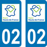 Lot de 2 stickers Haut de France 02 Aisne