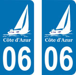 Lot de 2 stickers Côte d'Azur 06