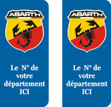 Lot de 2 stickers Abarth nouveau logo  N° au choix