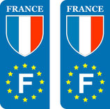 Lot de 2 stickers France Europe