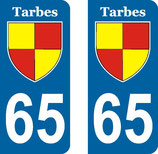 Lot de 2 stickers ville de Tarbes n°65