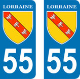 Lot de 2 Blasons Lorraine 55 Meuse