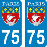 Lot de 2 stickers ville de Paris
