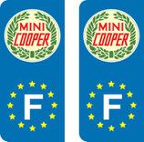 Lot de 2 stickers Mini Cooper Europe