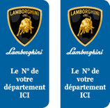 Lot de 2 stickers Lamborghini N° au choix