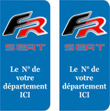 Lot de 2 stickers Seat FR  N° au choix