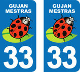 Lot de 1 paire de stickers Ville de Gujan Mestras format spécial