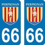 Lot de 2 stickers ville de Perpignan