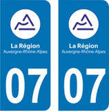 lot de 2 adhésifs nouveau Logo Auvergne  Rhône Alpes 07 Ardèche