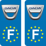 Lot de 2 stickers Dacia Europe