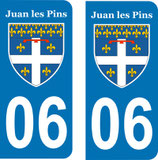 Lot de 2 stickers Juan les Pins n° 06