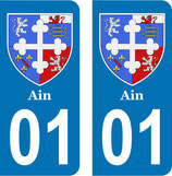 Lot de 2 stickers Armoiries de l'Ain n° 01