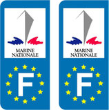 Lot de 2 stickers Marine Nationale Europe