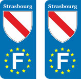 Lot de 2 stickers ville de Strasbourg  Europe