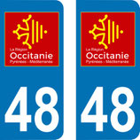 Lot de 2 adhésifs Occitanie Languedoc Roussillon 48 Lozère