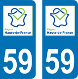 Lot de 2 adhésifs Haut de France 59 Nord