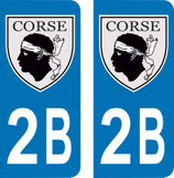 Lot de 2 Blasons Corse 2B Corse du Nord