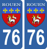 Lot de 2 stickers de la ville de Rouen