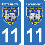 Lot de 2 stickers de la ville de Carcassonne