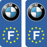 Lot de 2 stickers BMW nouveau logo Europe