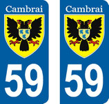 Lot de 2 stickers Ville de Cambrai